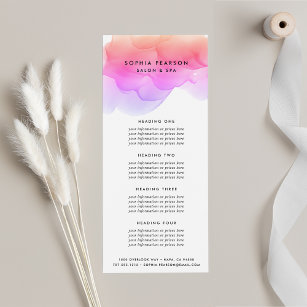 Modern Watercolor   Services or Price List Rack Card