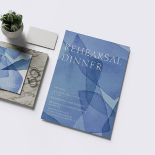 Modern Watercolor Shapes Rehearsal Dinner Invitation