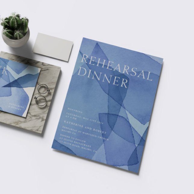 Modern Watercolor Shapes Rehearsal Dinner Invitation (Creator Uploaded)