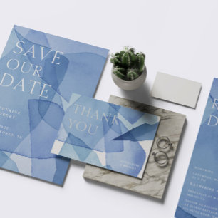 Modern Watercolor Shapes Thank You Card