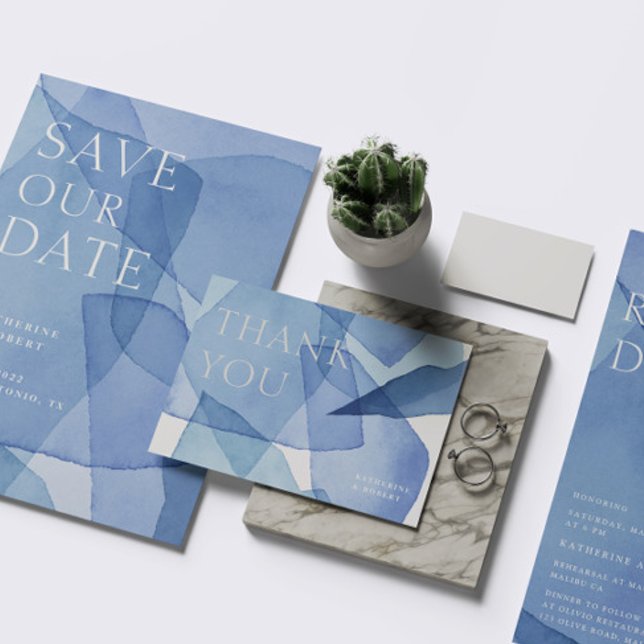 Modern Watercolor Shapes Thank You Card (Creator Uploaded)