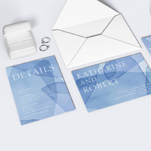 Modern Watercolor Shapes Wedding Details Enclosure Card