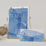 Modern Watercolor Shapes Wedding Table Number<br><div class="desc">Our collection "Modern Watercolor Shapes" features abstract watercolor shapes in ocean blue colour paired with bold modern typography and layout. products from this collection are an excellent choice for any modern or minimalist wedding with a drop of colour. Check our store for more items from this collection.</div>
