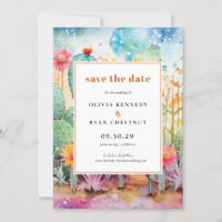 Modern Watercolor Southwest Desert Save the Date