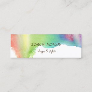 Modern Watercolor Splash Mini Business Card