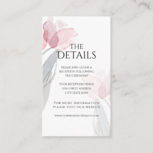 Modern Watercolor Spring Pink Tulips Enclosure Card