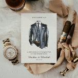 Modern Watercolor Suit Groomsman Proposal Request  Invitation<br><div class="desc">Ask your best guys to stand by your side with these unique "will you be my groomsman" cards. Featuring a classy modern suit illustration and typewriter style font. Flip the card over to reveal funny job description list which can be customised to suit your personal friendship. Add your custom wording...</div>