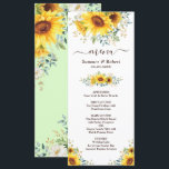 Modern Watercolor Sunflower Wedding Menu Card<br><div class="desc">This classy wedding menu card will surely brighten up your wedding day. The design features beautiful watercolor sunflowers and lush greenery complimented with modern and stylish lettering. Use the text fields to personalise the menu with your own wording and details. The background colour of the card is set to white,...</div>