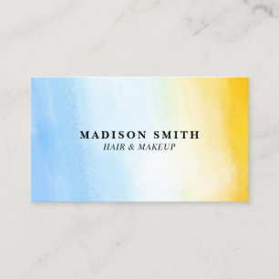 Modern Watercolor Teal Business Card