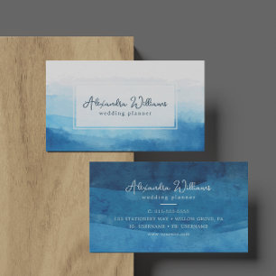 Modern Watercolor   Teal Business Card