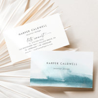 Modern Watercolor | Teal Business Card