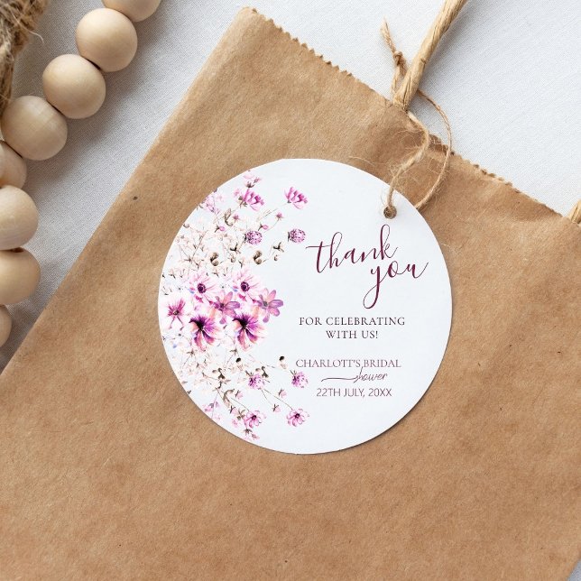 Modern Watercolor Thank You Bridal Shower Sticker (Creator Uploaded)