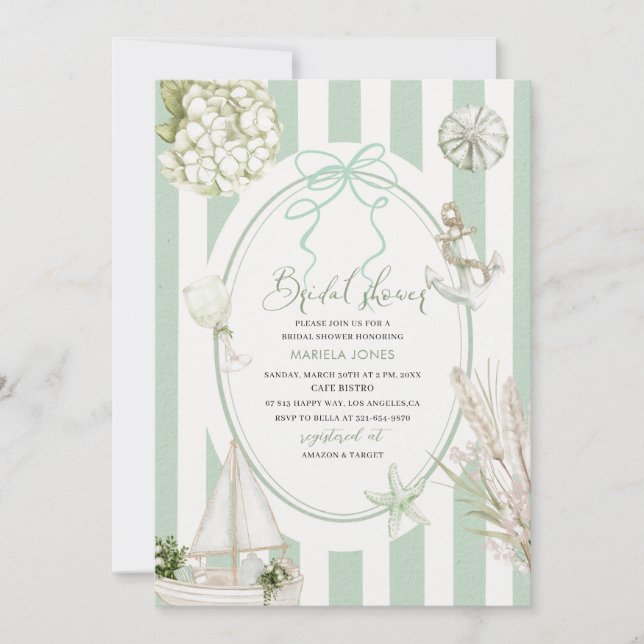Modern Watercolor Tropical Beach Palm Serenity San Invitation (Front)