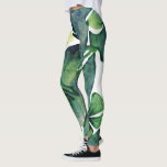 Modern watercolor tropical leaves pattern leggings<br><div class="desc">Modern Hawaiian watercolor tropical leaves pattern legging.</div>
