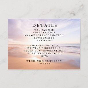 Modern Watercolor Tropical sun Wedding Information Enclosure Card