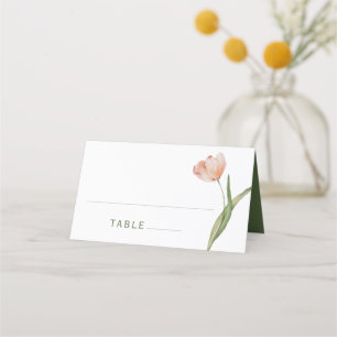 Modern Watercolor Tulip Wedding Place Card