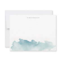 Modern Watercolor waves Stationery flat