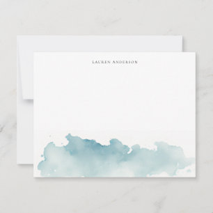 Modern Watercolor waves Stationery flat Card