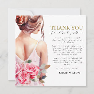 Modern Watercolor Wedding Bridal Shower, Thank You