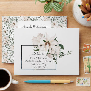 Modern Watercolor Wedding Envelope Pre-addressed