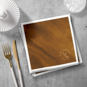 Modern Watercolor Wedding Gold ID816 Napkin