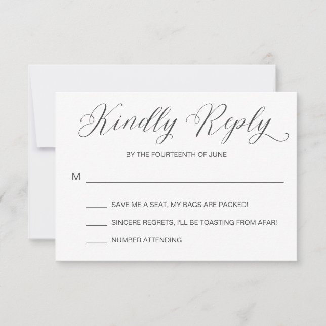 Modern Watercolor Wedding Invitation RSVP Card (Front)