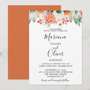 Modern Watercolor Wildflowers Floral Invitation