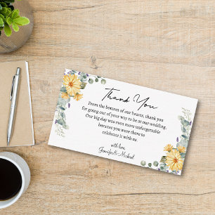 modern watercolor wildflowers thank you wedding  card