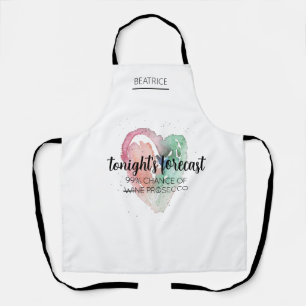 Modern Watercolor Wine Lover Quote Apron