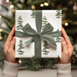 Modern Watercolor Winter Pine Green Tree Christmas Wrapping Paper<br><div class="desc">Modern Watercolor Winter Pine Green Tree Christmas</div>