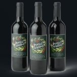 Modern watercolor wreath foliage chic corporate wine label<br><div class="desc">Modern watercolor wreath botanical christmas chic elegant corporate holiday bottle label. Modern rustic beautiful watercolour painted foliage classy elegant design. Part of a collection.</div>