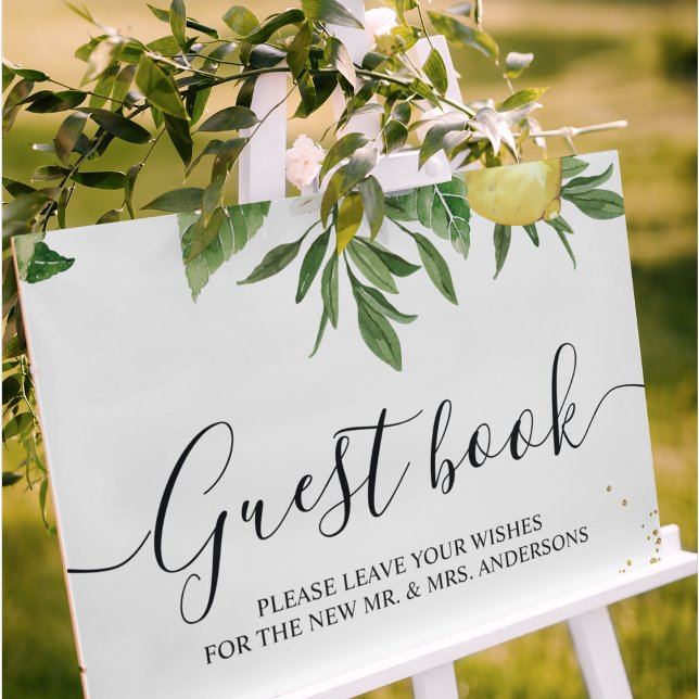 Modern Watercolor Yellow Lemons & Leaf  Poster (Creator Uploaded)