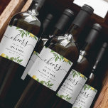 Modern Watercolor Yellow Lemons & Leaf  Wine Label<br><div class="desc">Modern Watercolor Yellow Lemons & Leaf</div>
