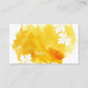 Modern watercolor yellow wedding place card