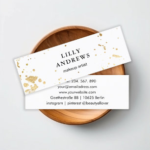 Modern Watercolour Gold ( Imitat) White Mini Business Card