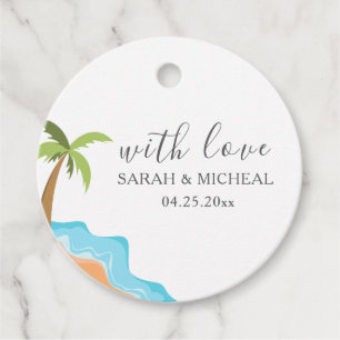 Modern Watercolour Summer Beach Favour Tags