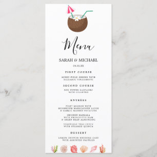 Modern Watercolour Summer Beach Menu