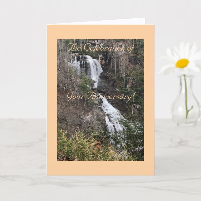 Modern, Waterfall, Anniversary Card (Small Plant)