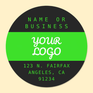 Modern Waterproof Logo & Text   Black Bright Green