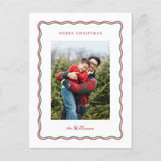 Modern Wave Christmas Holiday Postcard