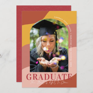 Modern Waves   Simple Arched Graduation Photo Announcement