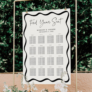 Modern Wavy Frame Cream 16 Table Seating Chart