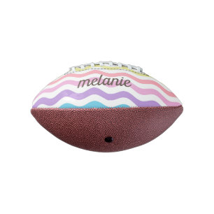 Modern Wavy Lines   Pastel Waves Personalised Mini Football