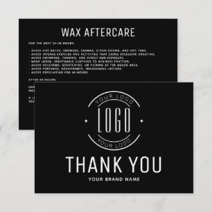Modern wax aftercare business logo thank you card