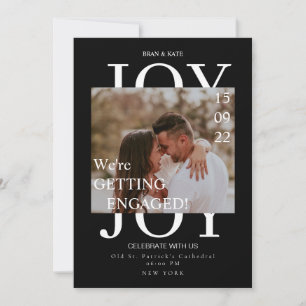 Modern We Are Getting Engaged Photo JOY Engagement Invitation