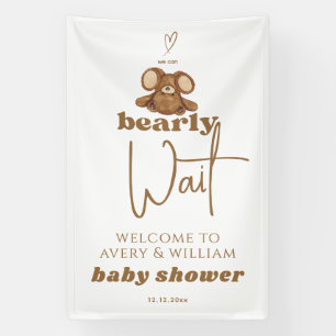 Modern We Can Bearly Wait Baby Shower Banner