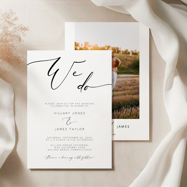 Modern We Do Calligraphy Wedding invitation  (Creator Uploaded)