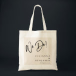 Modern We Do Elegant Custom Wedding Ivory Black Tote Bag<br><div class="desc">Modern We Do Elegant Custom Ivory and Black Wedding Tote Bag</div>