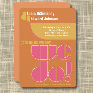 Modern We Do Geometric Typography Burnt Orange Invitation