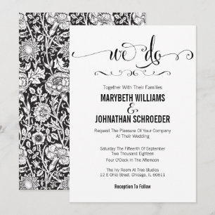 Modern We Do Script Wedding Invitation Card